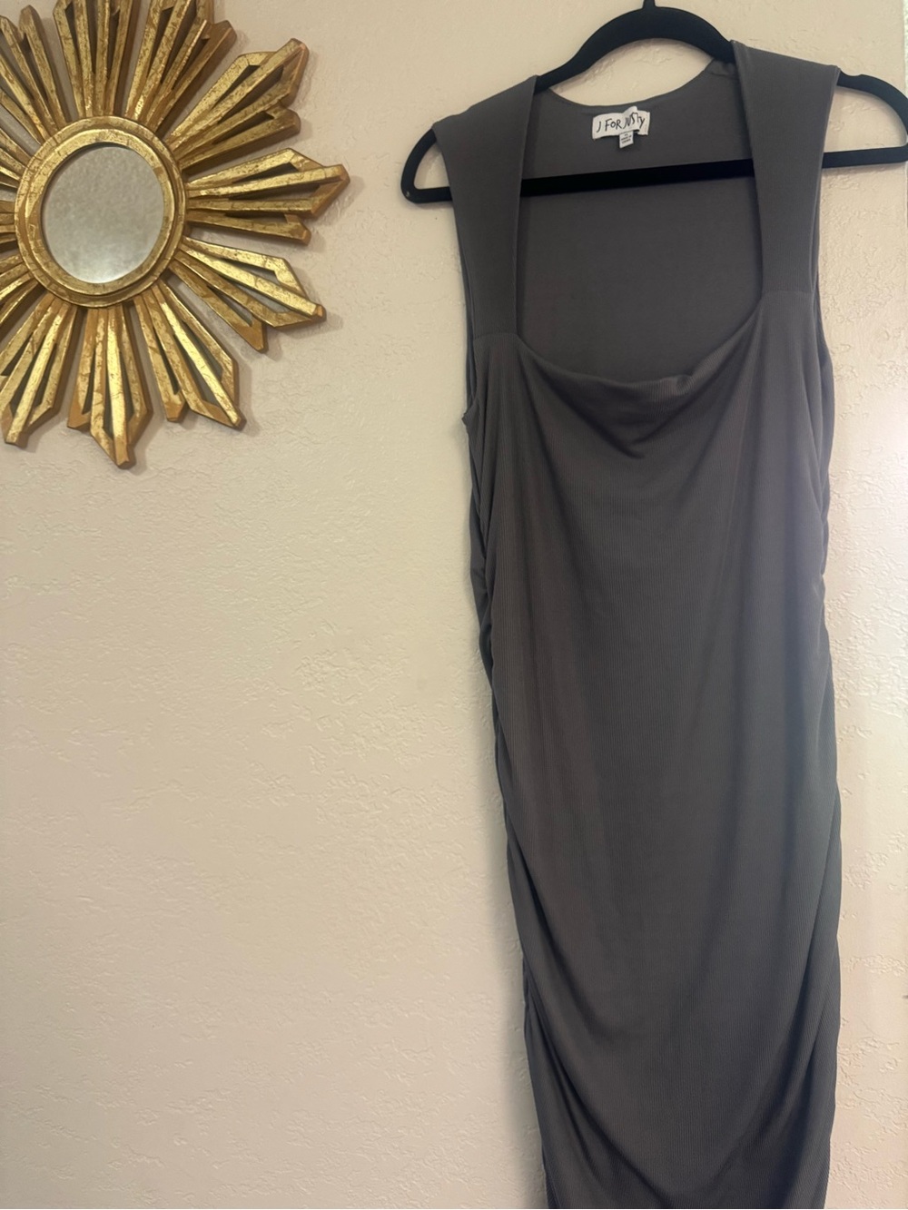 Sleeveless Draped Midi Dress in Gray